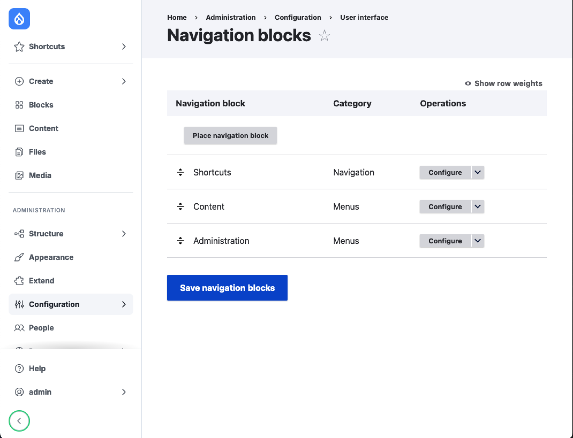 Navigation Blocks