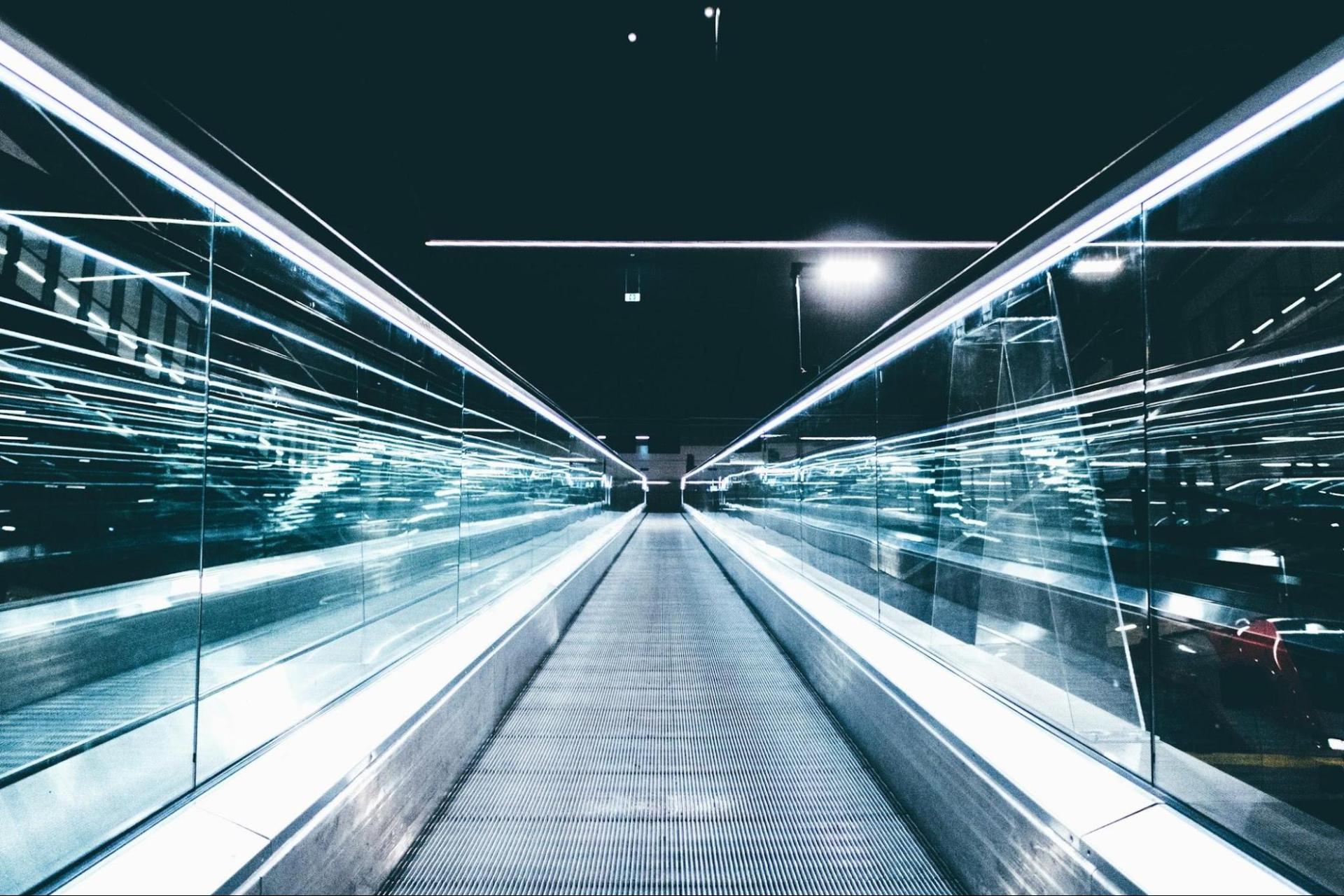 Long exposure shot of Łódź Fabryczna railway Station, Łódź, Poland