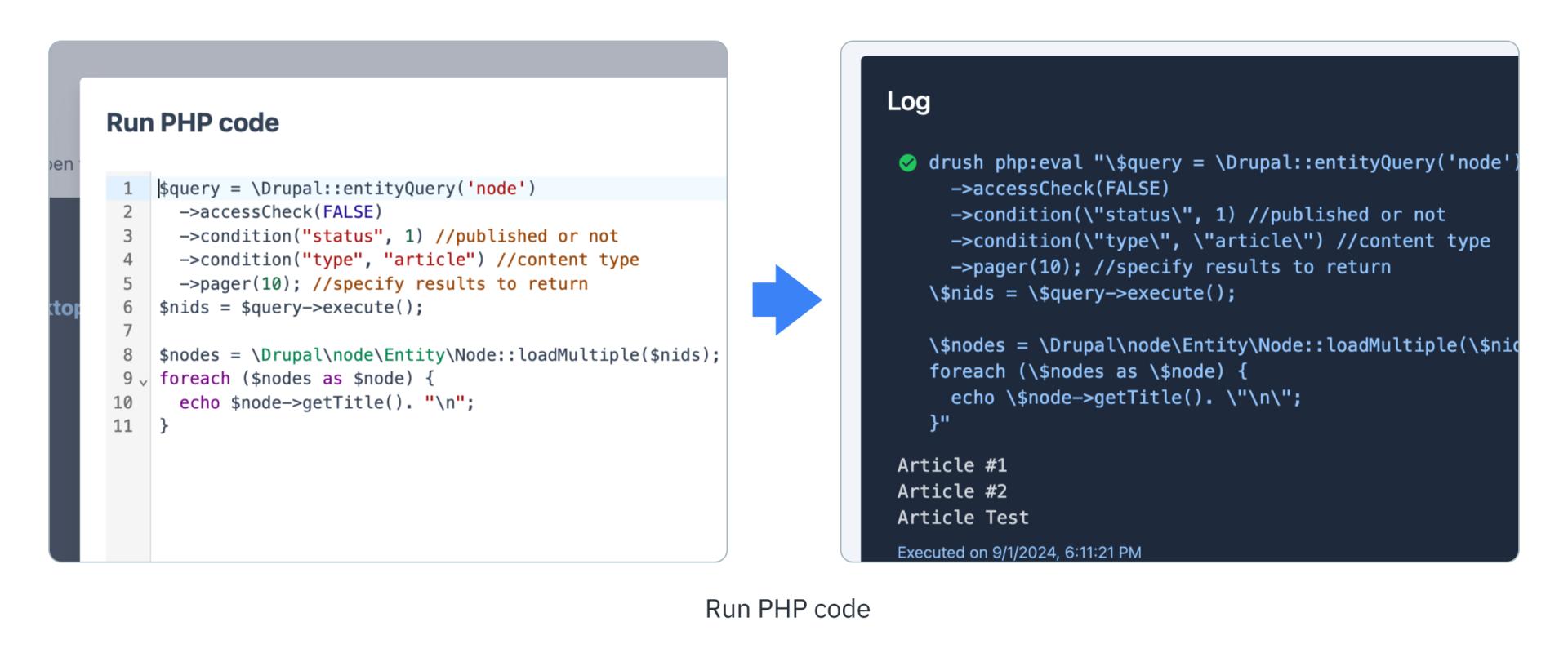 Run PHP scripts with a full Drupal bootstrap within Dresktop using Drush