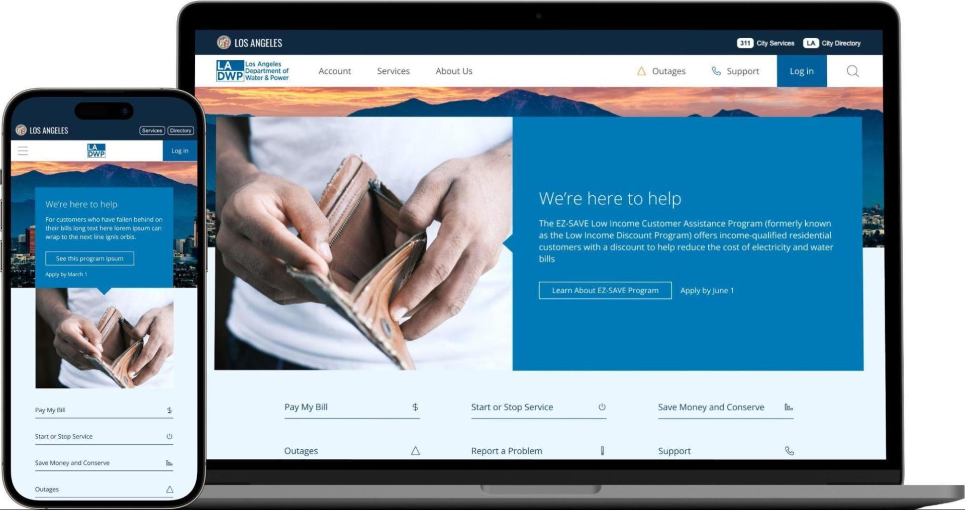 LADWP website after Hounder's redesign
