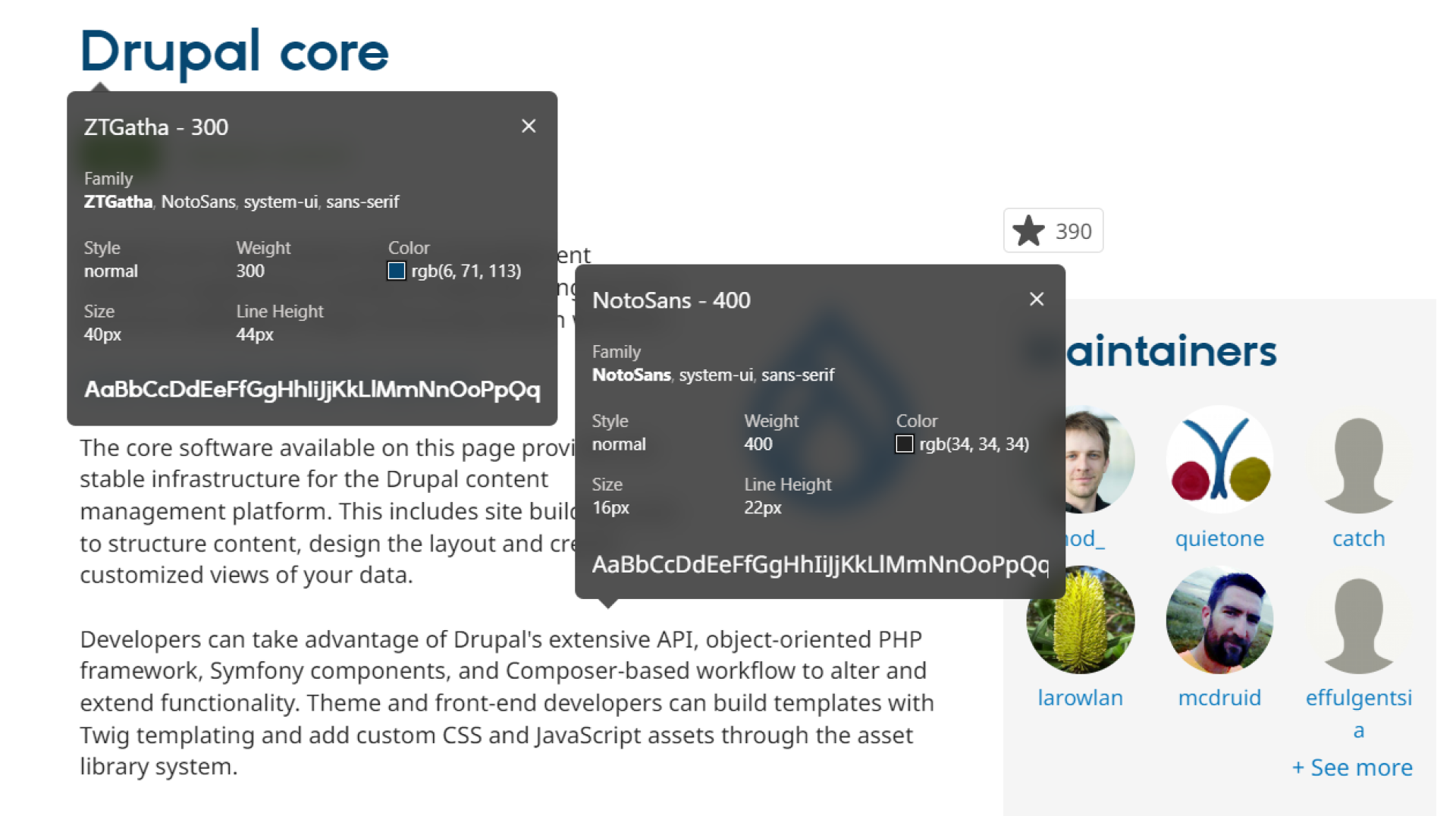 New Drupal.org fonts