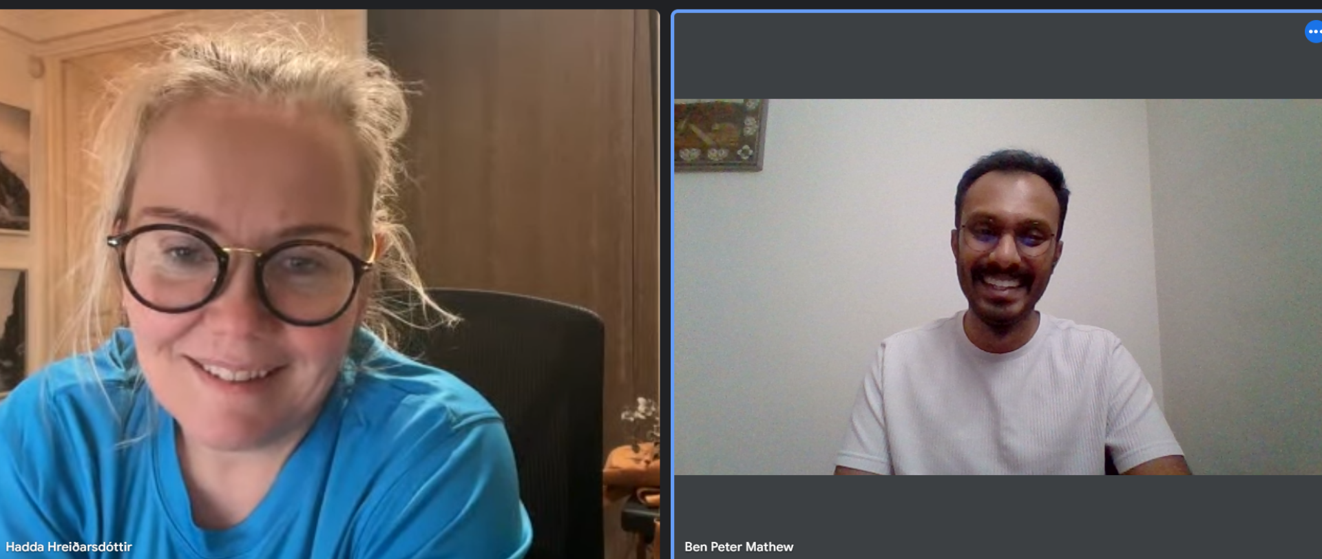 Pre-event meeting with Hadda Hreiðarsdóttir from 1xINTERNET and Ben Peter Mathew representing TDT