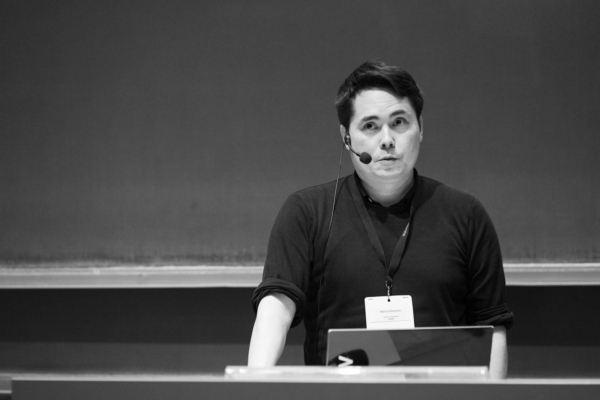 Marcus Johansson presents AI at Drupal Dev Days 2025 in Lueven