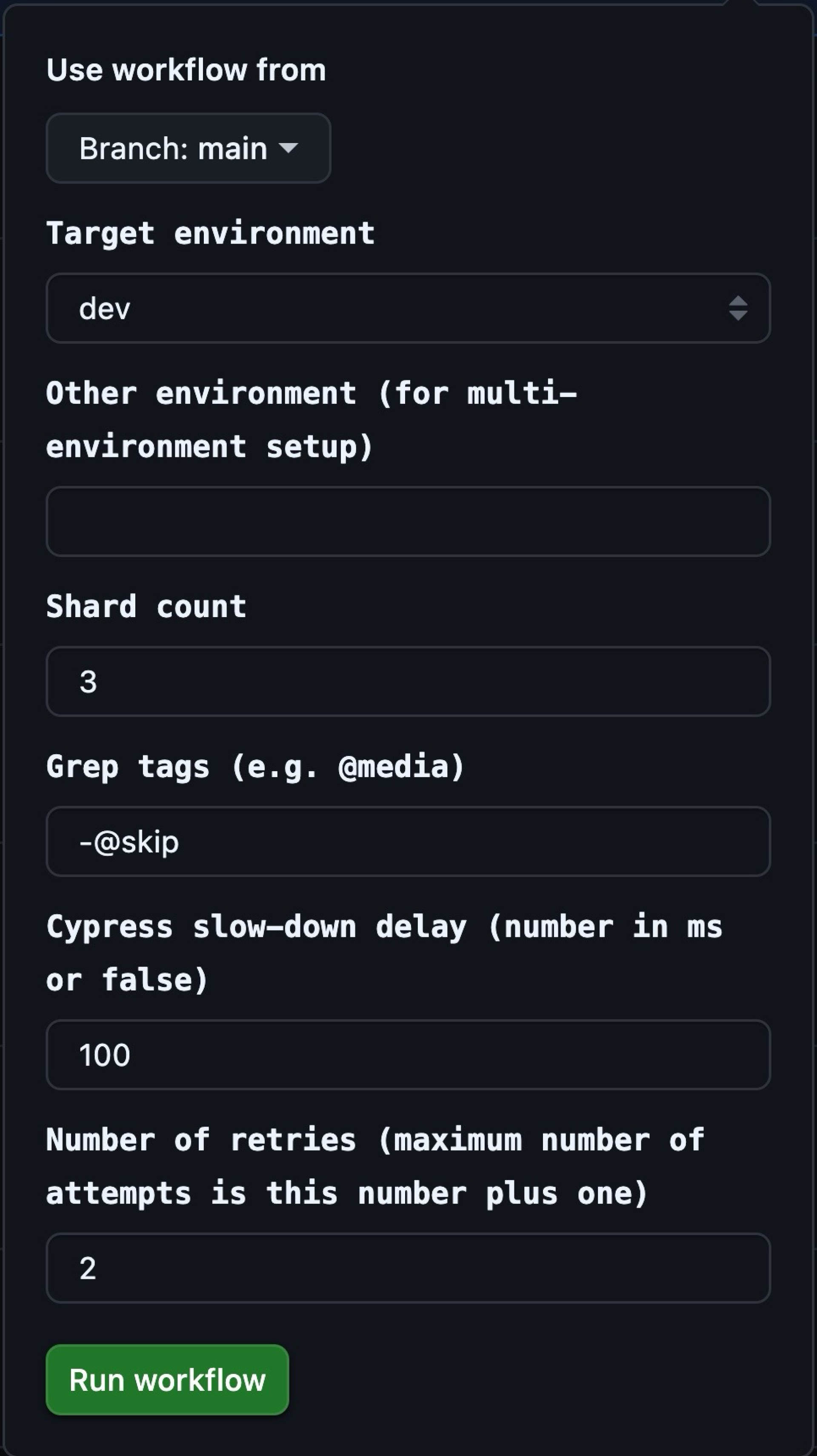 Workflow Dialog