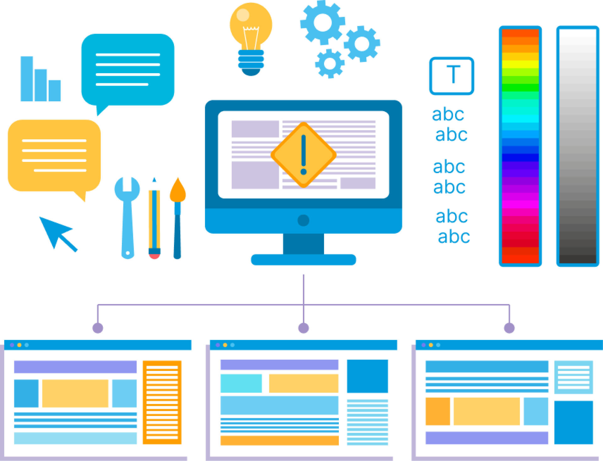 Design process concept for landing page