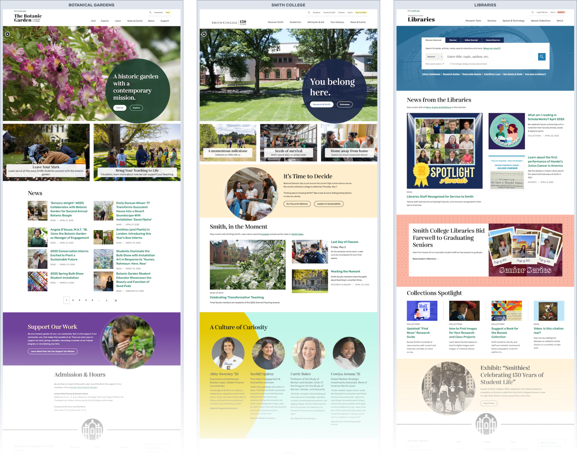 Diversity in harmony — three websites telling their own stories while speaking in one voice