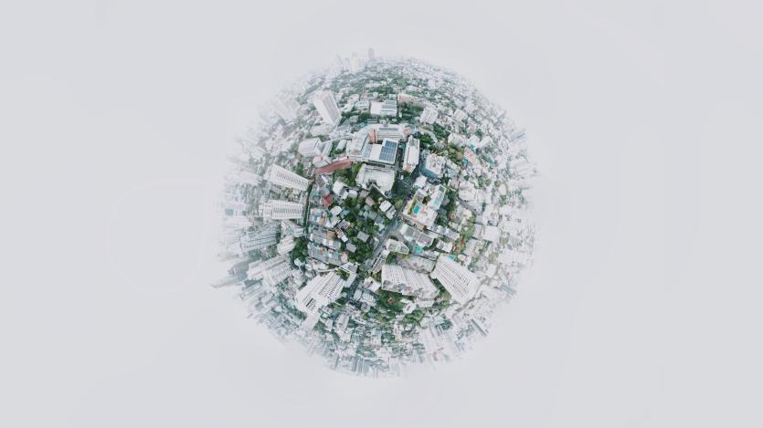 a birds eye view of a crowded neighbourhood locality