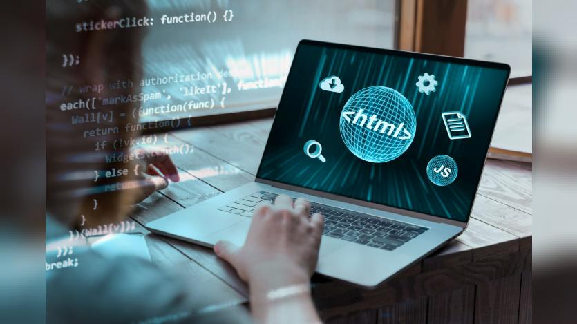 person working in laptop