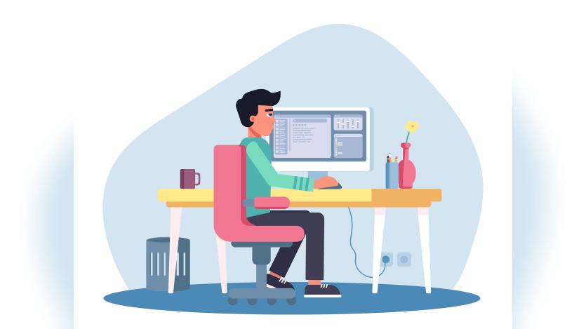 computer programmer working at computer