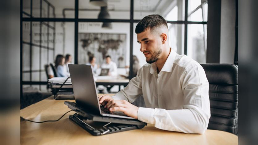 a person working in computer
