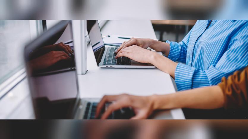 a person working in computer