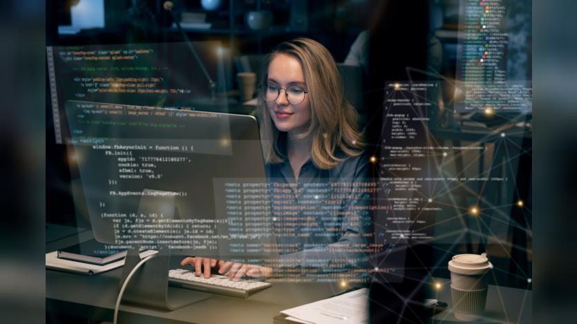 html and css collage concept with person