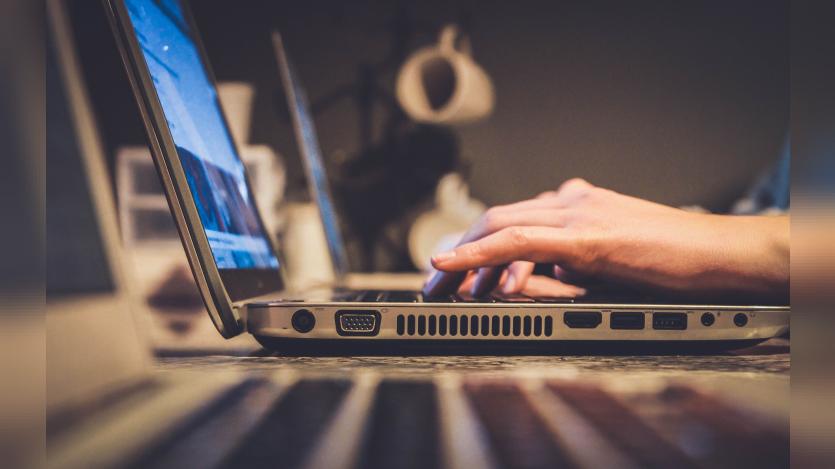a person working in computer