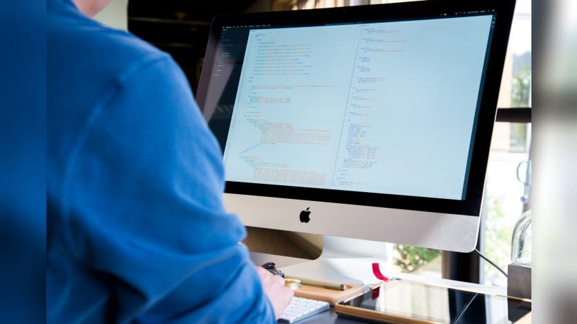 a person working in computer