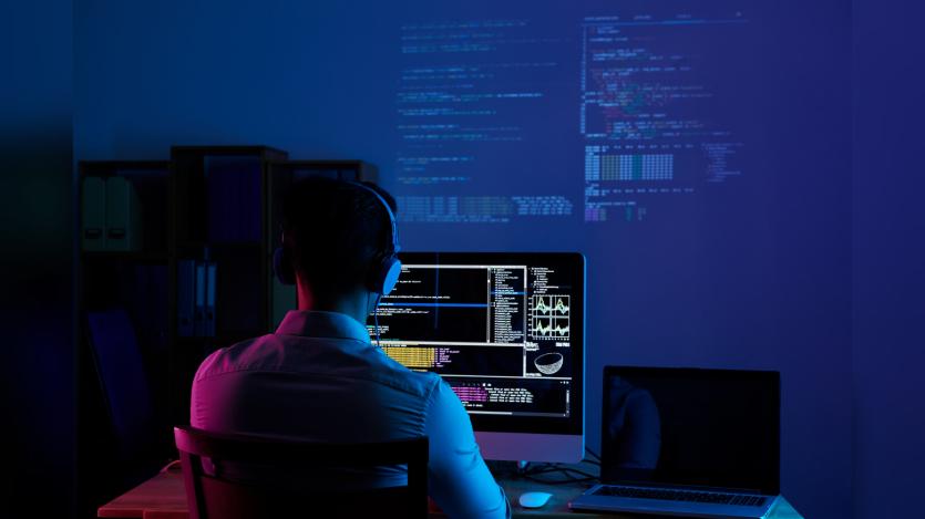 a person working in computer