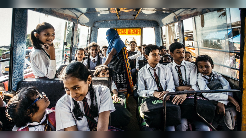 students on a schoolbus