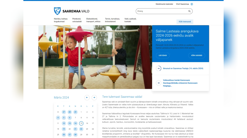 website interface