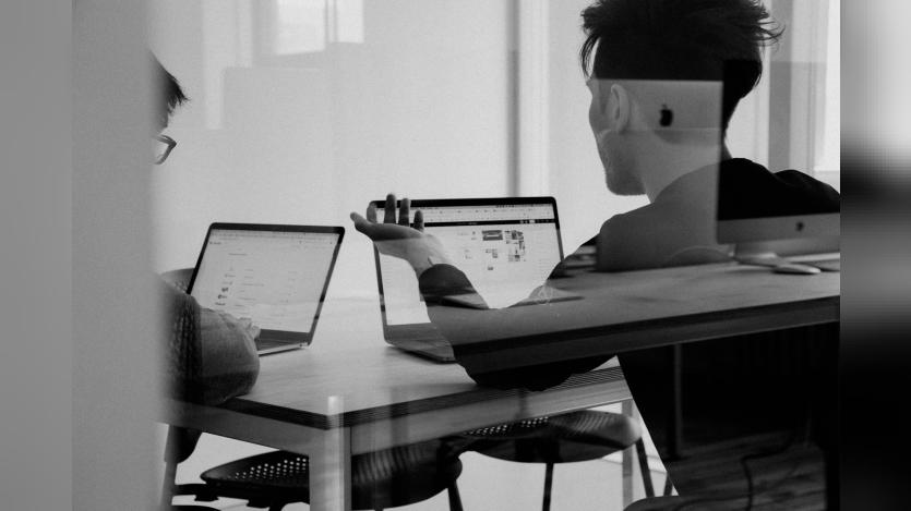 people working in computer