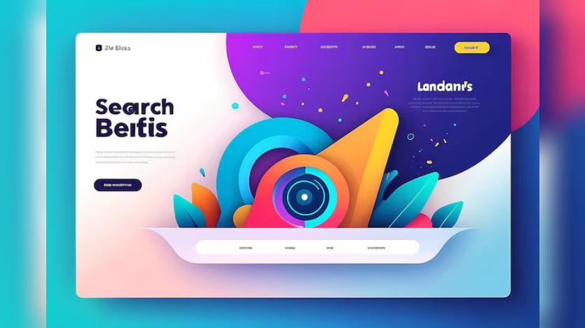 Modern attractive landing page with the search bar template for websites mobile website