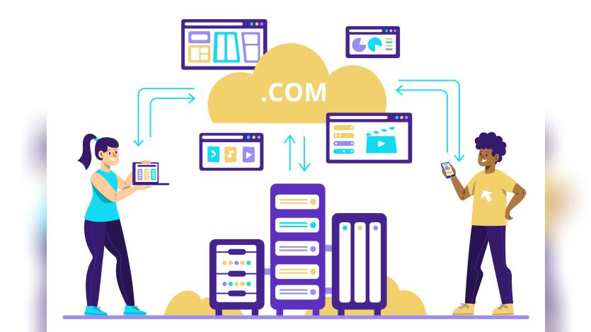 Abstract creative website hosting illustration