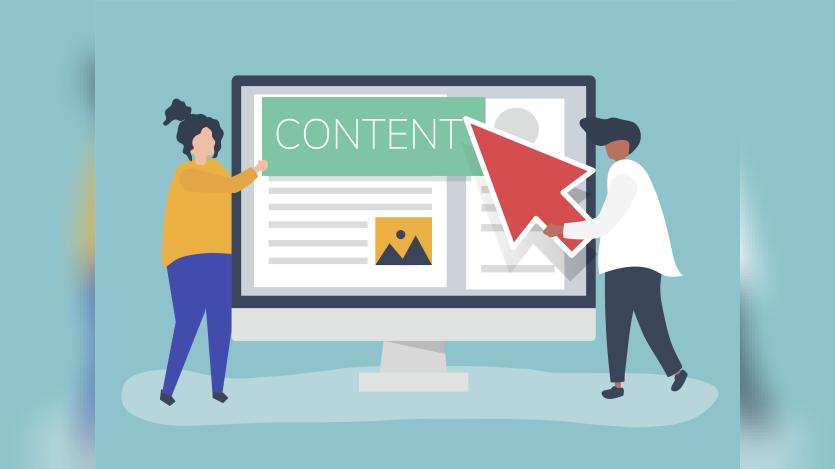 People with digital content creation concept