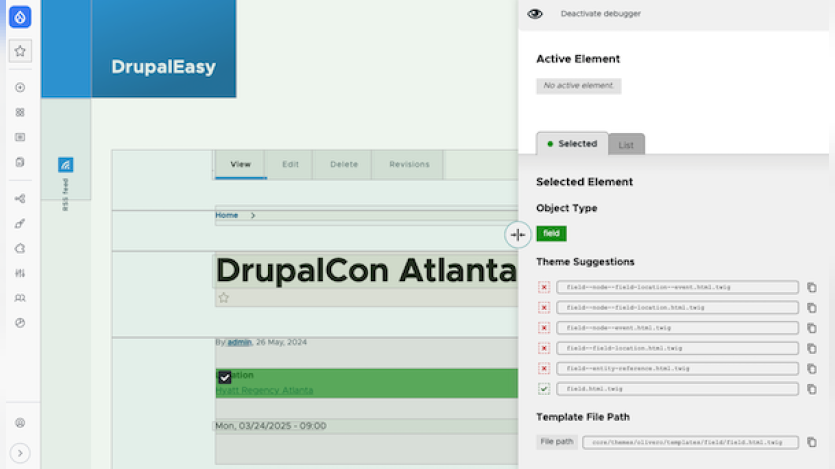 website interface