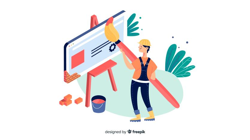 Landing page website setup concept