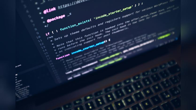 Code on a laptop screen