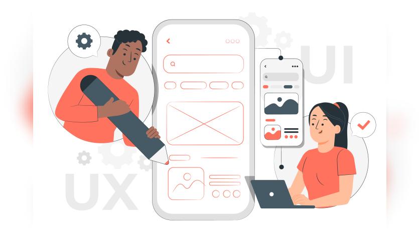 Mobile ui-ux concept illustration