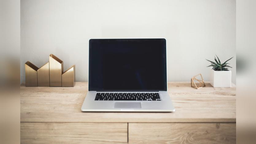 laptop on a desk