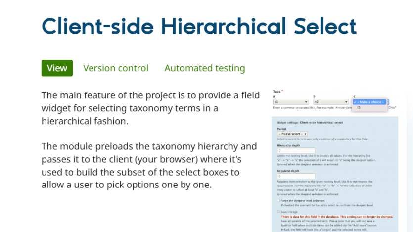Client-side Hierarchical Select