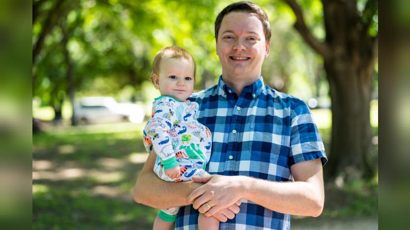 JD Leonard and his baby