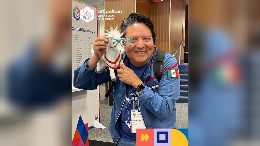 Humberto Luna, winner of the Mascot Contest at hashtag#DrupalConAtlanta! 