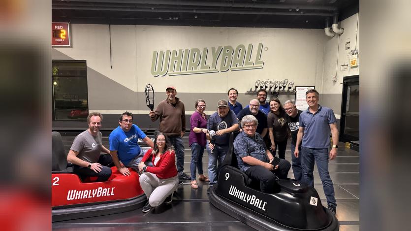 People at Whirleyball match