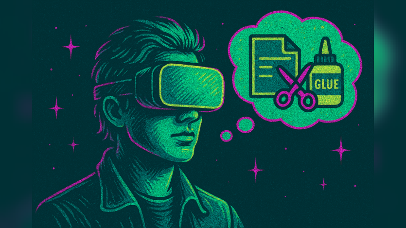 man wearing VR goggles