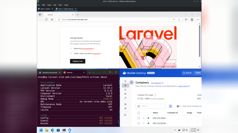 VMware, DDEV, Laravel