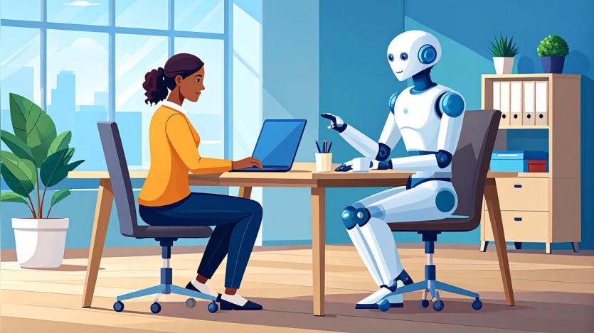 human and robot conversing