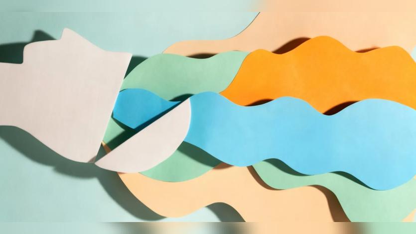Abstract psychedelic papercut background