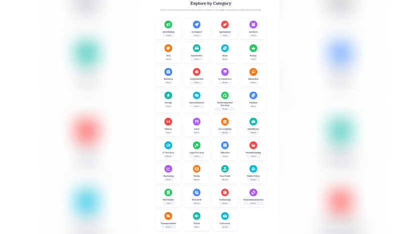 website categories on TDT Discover