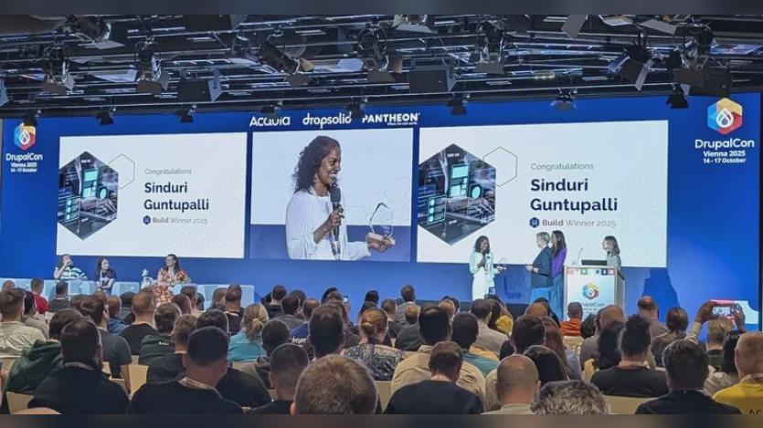 Drunomics Celebrates Sinduri Guntupalli’s Women in Drupal Award Win at DrupalCon Vienna 2025