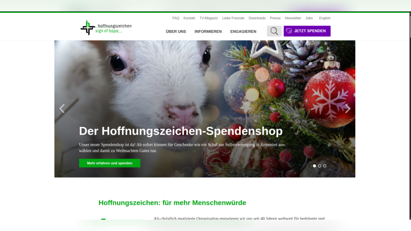 hoffnungszeichen.de website screenshot