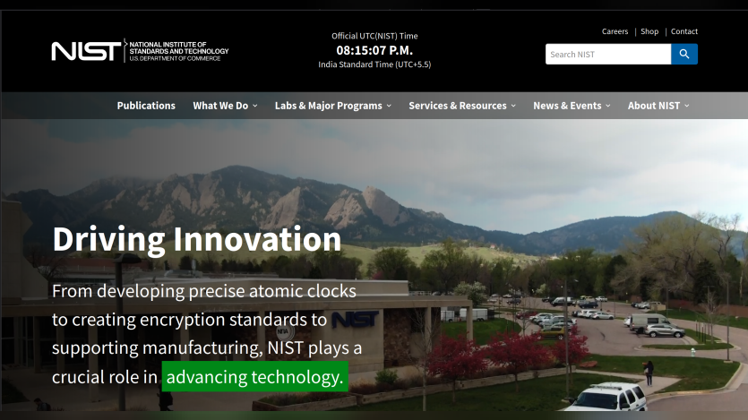 nist.gov website screenshot