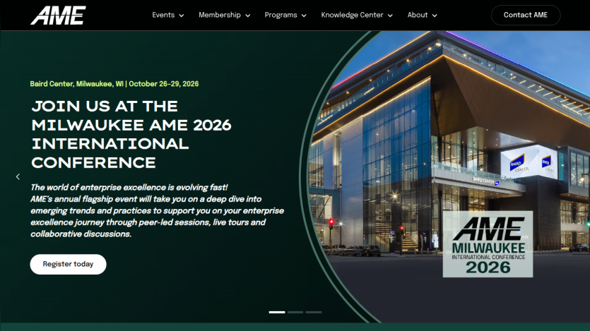 Milwaukee AME 2026 International Conference at Baird Center, Oct 26-29, with registration call to action