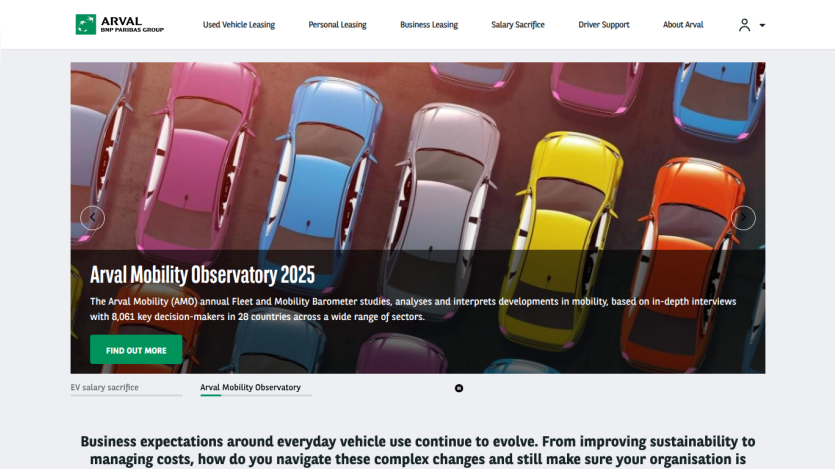 Arval Mobility Observatory 2025 with fleet and mobility barometer studies overview and call to action button