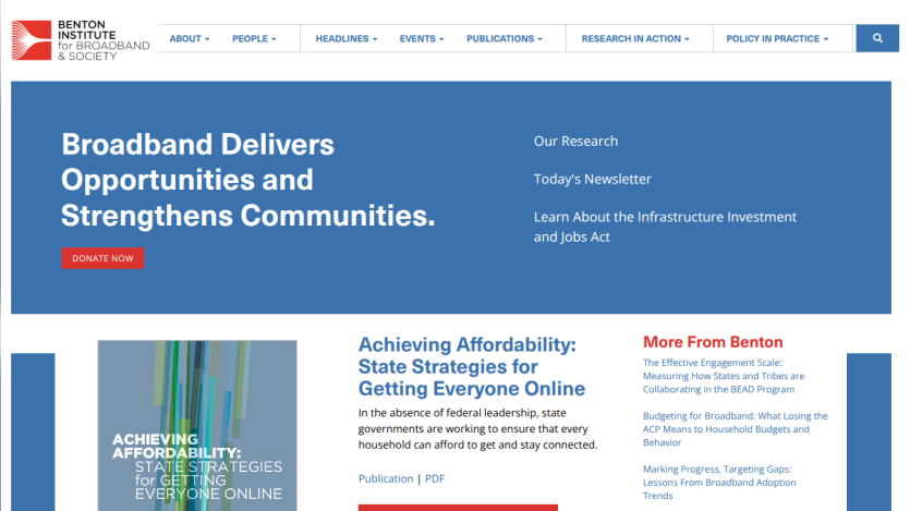 Broadband opportunities and strategies to strengthen communities with newsletter signup and recent publications