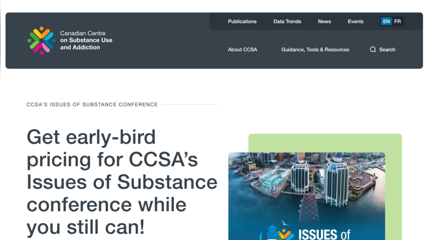 Promotional banner for CCAS's Issues of Substance conference with early-bird pricing information.