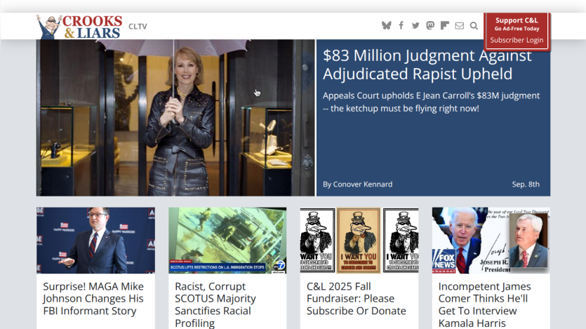 Homepage featuring news headlines and articles on current events.