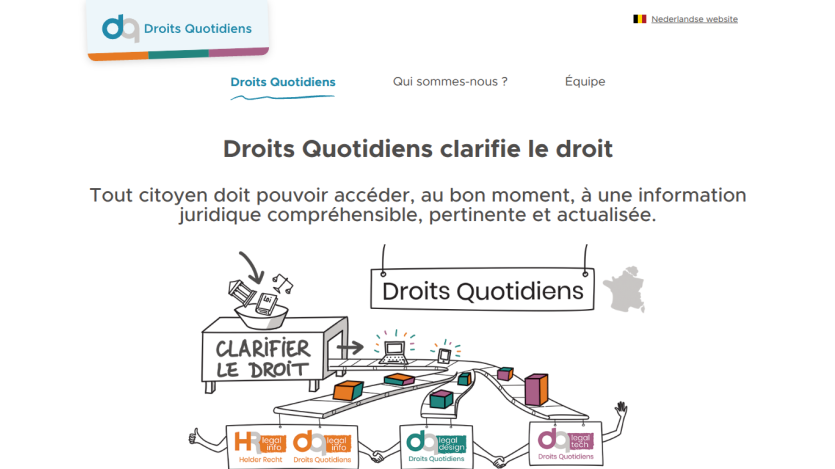 Droits Quotidiens website clarifies legal information for citizens with accessible, updated content and visual explanation