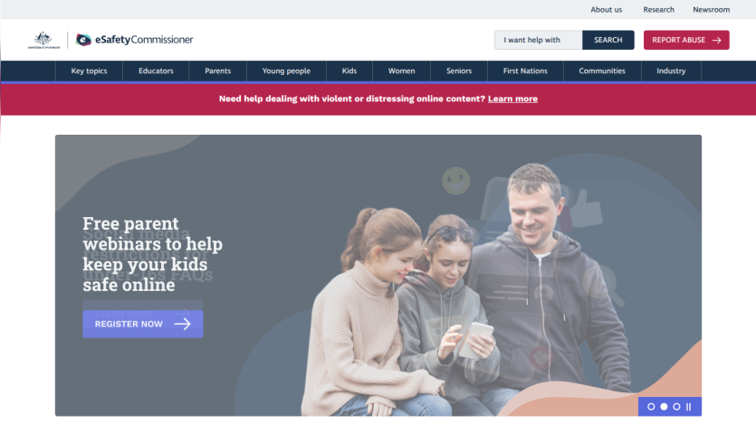 Free parent webinars to help keep your kids safe online with a registration button.