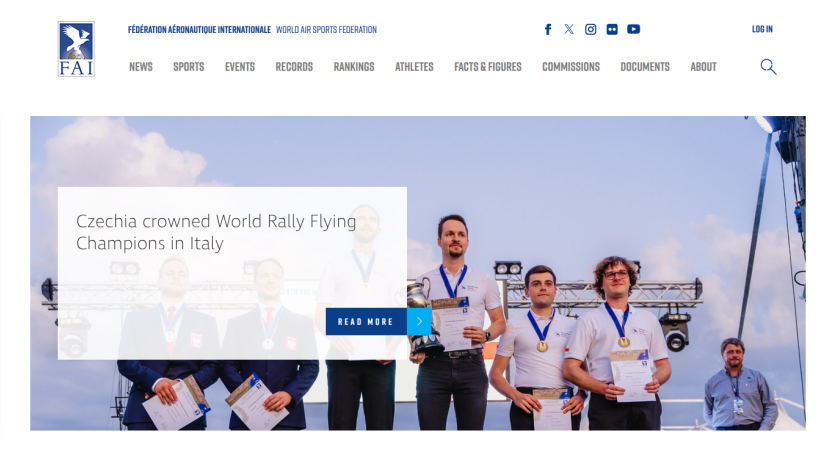 Czechia crowned World Rally Flying Champions in Italy with winners holding certificates.